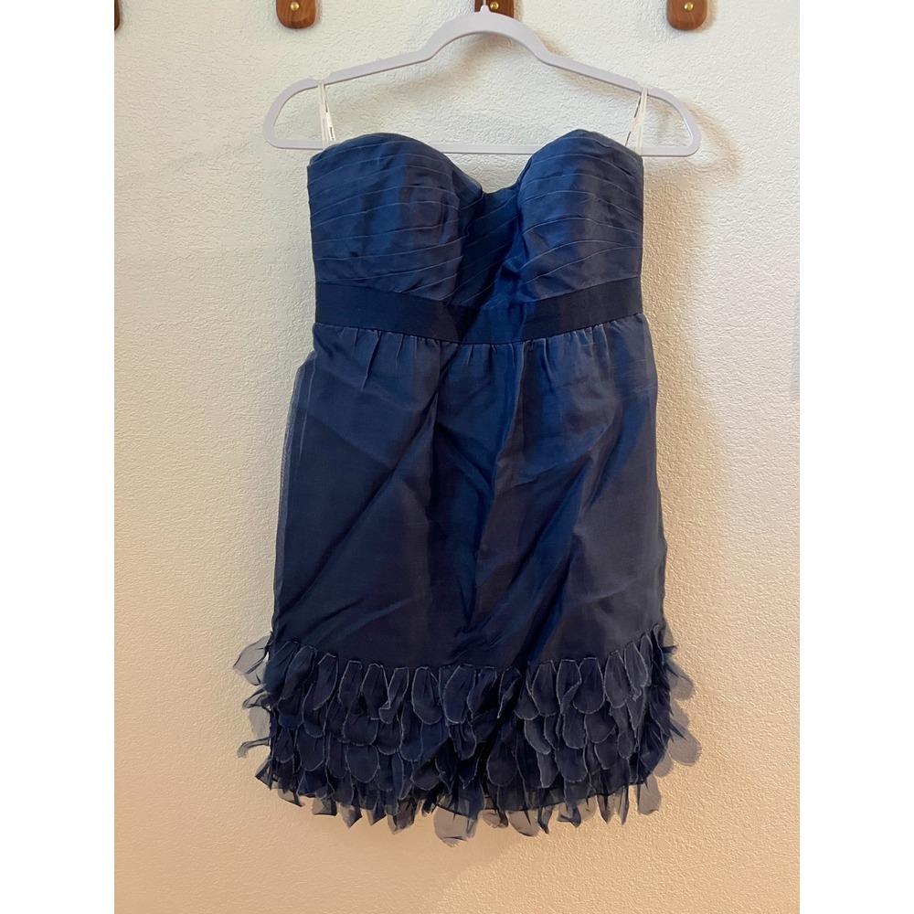 Phoebe Couture Party Cocktail Dress Silk Women's Size 6 Blue Sleeveless Dress
